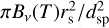 $\pi B_\nu(T) r_\mathrm{s}^2/d_\mathrm{sp}^2$