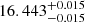 $ 16.443^{+0.015}_{-0.015} $