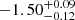 $ -1.50^{+0.09}_{-0.12} $