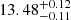 $ 13.48^{+0.12}_{-0.11} $