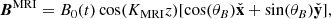 $$ \begin{aligned} \boldsymbol{B}^\mathrm{MRI}&= B_0(t) \cos (K_{\rm MRI}z)[\cos (\theta _B) \check{\mathbf{x}}+\sin (\theta _B) \check{\mathbf{y}}], \end{aligned} $$