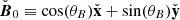 $ \check{\boldsymbol{B}}_0 \equiv \cos(\theta_B) \check{\mathbf{x}}+\sin(\theta_B) \check{\mathbf{y}} $