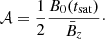 $$ \begin{aligned} \mathcal{A} = \frac{1}{2}\frac{B_0(t_{\rm sat})}{\bar{B}_z}\cdot \end{aligned} $$