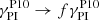 $ \gamma_{\mathrm{PI}}^{\mathrm{P10}} \rightarrow f\gamma_{\mathrm{PI}}^{\mathrm{P10}} $