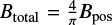 $B_{\rm total}=\frac{4}{\pi}B_{\rm pos}$