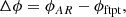 $$ \begin{aligned} \Delta \phi = \phi _{{AR}} - \phi _{\mathrm{ftpt} } ,\end{aligned} $$