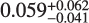 $0.059_{ - 0.041}^{ + 0.062}$