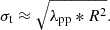 $$ \begin{aligned} \sigma _{\rm t} \approx \sqrt{\lambda _{\rm pp}*R^2}. \end{aligned} $$
