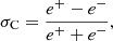 $$ \begin{aligned} \sigma _{\rm C} = \frac{e^+ - e^-}{e^+ + e^-}, \end{aligned} $$