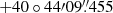 $ +40\circ44{\prime}09{{\overset{\prime\prime}{.}}}455 $