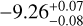 $\[-9.26_{-0.08}^{+0.07}\]$