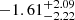 $ -1.61^{+2.09}_{-2.22} $