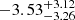 $ -3.53^{+3.12}_{-3.26} $