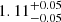 $ 1.11^{+0.05}_{-0.05} $