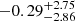 $ -0.29^{+2.75}_{-2.86} $