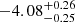 $ -4.08^{+0.26}_{-0.25} $