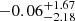 $ {-0.06}_{-2.18}^{+1.67} $