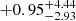 $ {+0.95}_{-2.93}^{+4.44} $