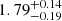 $ {1.79}_{-0.19}^{+0.14} $