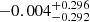 $ {-0.004}_{-0.292}^{+0.296} $