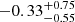 $ {-0.33}_{-0.55}^{+0.75} $