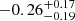 $ {-0.26}_{-0.19}^{+0.17} $