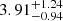 $ {3.91}_{-0.94}^{+1.24} $