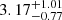 $ {3.17}_{-0.77}^{+1.01} $
