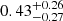 $ {0.43}_{-0.27}^{+0.26} $