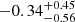 $ {-0.34}_{-0.56}^{+0.45} $