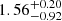 $ {1.56}_{-0.92}^{+0.20} $