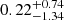 $ {0.22}_{-1.34}^{+0.74} $