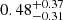 $ {0.48}_{-0.31}^{+0.37} $