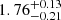 $ {1.76}_{-0.21}^{+0.13} $