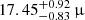 $ 17.45^{+0.92}_{-0.83}\,\upmu $
