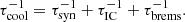 $$ \begin{aligned} \tau _\text{cool}^{-1} = \tau _\text{syn}^{-1} + \tau _\text{IC}^{-1} + \tau _\text{brems}^{-1}. \end{aligned} $$