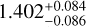 $\[1.402_{-0.086}^{+0.084}\]$