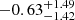 $ -0.63^{+1.49}_{-1.42} $