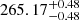 $ 265.17^{+0.48}_{-0.48} $