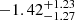 $ -1.42^{+1.23}_{-1.27} $