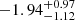 $ -1.94^{+0.97}_{-1.12} $