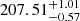 $ 207.51^{+1.01}_{-0.57} $
