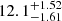 $ 12.1^{+1.52}_{-1.61} $