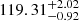 $ 119.31^{+2.02}_{-0.92} $