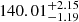 $ 140.01^{+2.15}_{-1.19} $