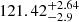 $ 121.42^{+2.64}_{-2.9} $
