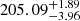 $ 205.09^{+1.89}_{-3.96} $
