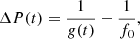 $$ \begin{aligned} \Delta P(t) = \dfrac{1}{g(t)} - \dfrac{1}{f_0}, \end{aligned} $$
