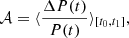 $$ \begin{aligned} \mathcal{A} =\langle \frac{\Delta P(t)}{P(t)} \rangle _{[t_0,t_1]}, \end{aligned} $$