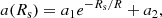 $$ \begin{aligned} a(R_{\rm s})&= a_1 e^{-R_{\rm s}/R} + a_2, \end{aligned} $$